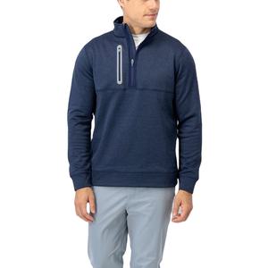 Pull à col montant de haute qualité avec logo brodé personnalisé, en molleton technique tricoté, pull à col montant 1/4 pour homme - Product Image 1
