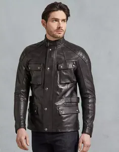 AMERICAN TRENCH CLOTHING High Quality Waterproof Crew Neck Single Breasted Safari Leather <b>Jackets</b> Men <b>Women</b> Export Competitive - Product Image 1