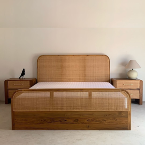 Lit en rotin et meubles de chevet indonésiens de qualité supérieure pour chambre à coucher, hôtel, resort, appartement, villa - Product Image 1
