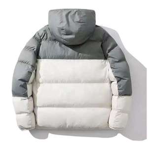 High Street Full Sleeves Custom Embroidered Canvas Stand Collar <b>Men</b> Puffer <b>Jacket</b> Waterproof Breathable Windbreaker Winter - Product Image 2