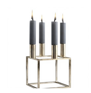 Candelabro Moderno de Metal para 4 Velas, Centro de Mesa Geométrico, Portavelas Decorativo para Decoración del Hogar, Comedor - Product Image 4