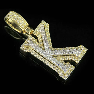 Iced Out Custom Latter Initial Pendant 925 Silver <b>Gold</b> Plated Pendant Pass Diamond <b>Tester</b> Luxury Hip Hop Pendant Fine Jewelry - Product Image 1