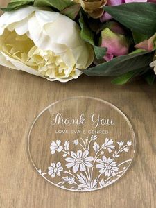 Custom <b>Clear</b> Acrylic Coasters Set Heat Resistant Laser Cut Transparent Drink Coaster with Logo Printing for Home Bar Hotel Use - Product Image 5