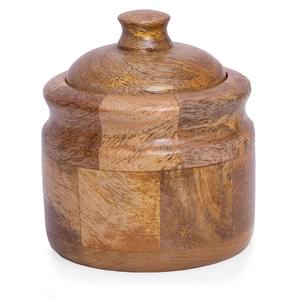 ฝาปิดชามน้ำตาลไม้มะม่วง ทำด้วยมือ เป็นมิตรกับสิ่งแวดล้อม ภาชนะเก็บของสำหรับงานปาร์ตี้ สำหรับใส่ขนม เครื่องเทศ และเครื่องปรุงรส - Product Image 6