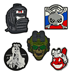 Patch en caoutchouc 3D Tête de mort homme, 2D 3D Dimensions, pour clubs de paintball, ski, moto, logos, équipement tactique, urgence, style russe, tactique - Product Image 5