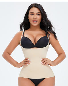 Women's Sleeveless Seamless Tummy Control <b>Shapewear</b> <b>Bodysuit</b> Solid Color Fitted Cotton High Waist Design Zipper Fly Full Length - Product Image 3