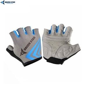 Daizen Star Half Finger Gloves Black Silver Wrist Length Sports Glove Durable Polyester Casual Style - Product Image 4
