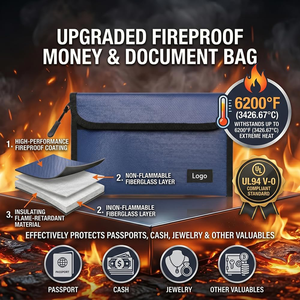 Borsa Portaoggetti Ignifuga e Impermeabile in Poliestere con Doppia Chiusura <span class=keywords><strong>a</strong></span> Zip per Documenti, Contanti, Gioielli e Oggetti di Valore - Product Image 3