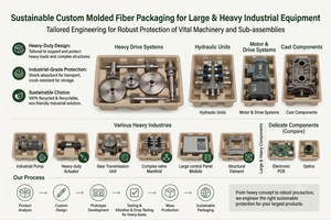 Custom Molded Recycled Paper Tray for Electric Motor Heavy Industrial Components Eco-Friendly Recyclable Shockproof Packaging - Product Image 2