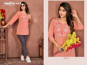 Meilleur fournisseur de tissus en coton de nouvelle variété avec collection de tuniques brodées, fabricant de mode féminine de Surat - Product Image 5