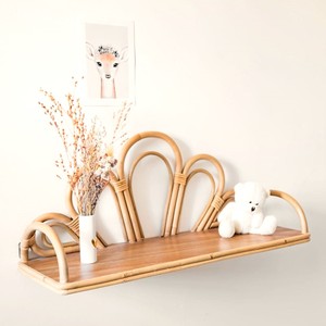 Rattan <b>Wall</b> Hanging Storage <b>Shelves</b> Handmade Home Bedroom Decor Flower Shaped <b>Wall</b>-<b>mounted</b> <b>Shelf</b> - Product Image 2