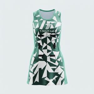 Uniforme de Netball para Mujer de Alta Calidad, Ligero, 100% Poliéster, Diseño Sólido Geométrico, Vestido de Tenis Ajustado sin Mangas de Secado Rápido - Product Image 1