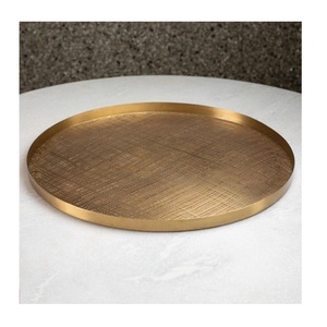 Plateau de service décoratif pour restaurant, café, maison, plateau en acier inoxydable, organisateur de table, plateau de rangement vintage - Product Image 4