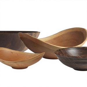 Tazón de Ensalada de Madera Pulida de Diseño Vintage, Tallado a Mano, Ecológico, para Servir en el Hogar, Fiestas y Cenas, Tazón Decorativo de Madera - Product Image 3