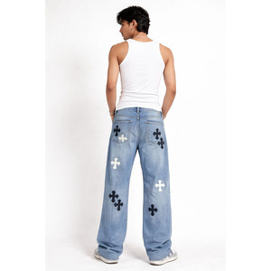 Mid Waist Straight Fit Dark Washed Denim <b>Jeans</b> Cuffed Hem Casual Youth Pants for Winter Autumn Summer Solid - Product Image 4