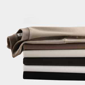 T-shirt décontracté à manches longues pour homme, 240g, 100% coton jersey, col rond, respirant, coupe ample, couleur unie, passe-partout - Product Image 3