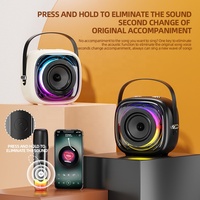 Haut-parleur BT sans fil de haute qualité avec klaxon de 3 pouces Mini haut-parleur sans fil lumière LED pour karaoké avec 2 micro sans fil