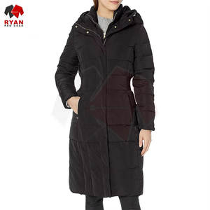 Veste longue matelassée d'hiver pour femme, épaisseur moyenne, doublure en polyester, vêtement d'extérieur - Product Image 1