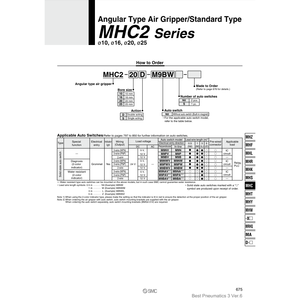 SMC Pneumatics Air Gripper MHC2-20S <b>Pneumatic</b> <b>Parts</b> - Product Image 1