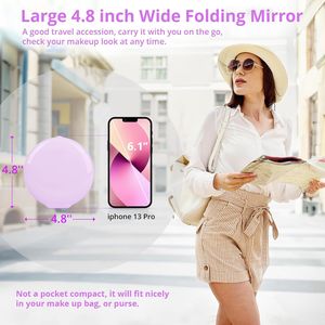 <b>Compact</b> Portable LED Lighted Makeup <b>Mirror</b> Travel Size Large 4.8 Wide Reflective Surface 1x/20x Magnification for Day-to-Day Rec - Product Image 5