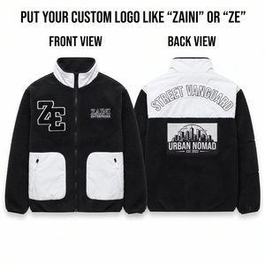 Premium 240gsm Polar Fleece Long <b>Jacket</b> Front Custom Chenille Embroidered Logo Full Zip Autumn - Product Image 1