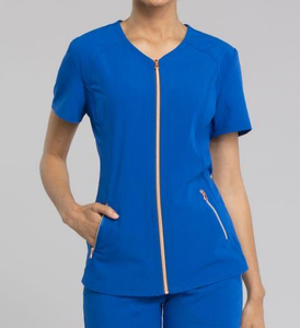 Nouveau design léger, taille et logo personnalisés, haut de gamme, haut de blouse à manches courtes pour femmes, boutons, poches, usage hospitalier, personnel médical - Product Image 5