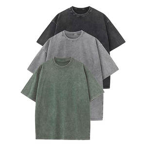 Camisetas de Manga Corta para Hombre, Estilo Vintage Lavado, Básicas, Holgadas, Cuello Redondo, Algodón Casual, Cómodas para Uso Diario, Ropa Urbana - Product Image 1