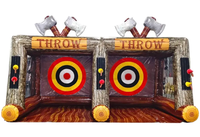 Jeu de lancer de haches gonflable double avec cible en PVC, taille et couleur personnalisables, garantie de 3 ans pour les fêtes et l'usage commercial
