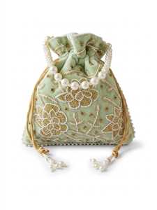 Sac à main Potli brodé de perles à bas prix pour femmes avec fermeture à cordon, idéal pour les soirées, les mariages et les tenues de fête - Product Image 1