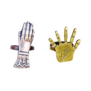 Servilletero de metal antiguo de cobre, servilletero de mano de metal fundido - Product Image 1