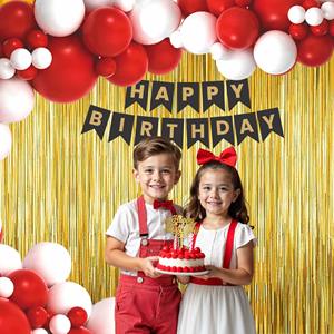 ชุดตกแต่งวันเกิดสีแดง |   ลูกโป่งสีแดงและสีขาว 45 ชิ้น และม่านฟอยล์สีทอง |   ของตกแต่งงานวันเกิดสำหรับเด็กและผู้ใหญ่ - Product Image 6