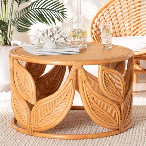 Leaf shape coffee <b>table</b> handcrafted rattan corner <b>sofa</b> <b>side</b> <b>tables</b> home furniture essentials - Product Image 1