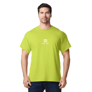 เสื้อยืดผู้ชาย คอตตอน แขนสั้น คอกลม เนื้อผ้านุ่ม สวมใส่สบาย เสื้อยืดพื้นฐาน สีเขียวเซฟตี้ - Product Image 2