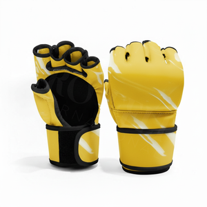 Gants de combat MMA en cuir couleur personnalisée, à doigts ouverts, pour entraînement de boxe, frappe sur sac de frappe, protection des mains, gants de combat pour la gym - Product Image 2