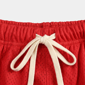 Shorts en toile respirants à séchage rapide pour hommes TENGCAI avec logo personnalisé, taille élastique, vêtements de sport décontractés en coton rouge, noir, marine, vert - Product Image 2