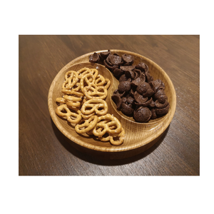 Tazón de Madera con Diseño Único de Tapa y Base Redondas, Apto para Alimentos, Perfecto para Servir Frutas y Aperitivos en Fiestas, Elegante - Product Image 2