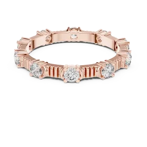 Bague de luxe unisexe en or massif 18 carats avec dix pierres serties, diamant synthétique 0,65 CTW couleur E, taille brillant rond - Product Image 5
