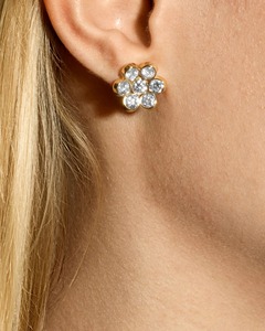 Fiore Diamond & Yellow Gold Earrings - Product Image 4