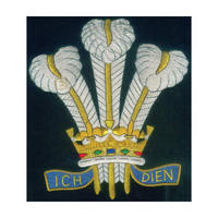 Badges en tissu brodés à la main de luxe sur mesure, style royal walesien, avec épingle de sûreté et perles écologiques