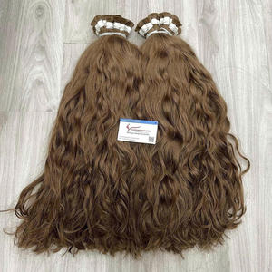 Super venta Color oscuro Raw Ondulado Paquete de Cabello 100% Extensiones de cabello humano a granel Sin enredos Sin desprendimiento Super sedoso Grande en stock - Product Image 1