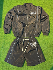 Ensemble respirant pour homme, veste zippée en polyester et nylon, ensemble deux pièces coupe-vent, short, survêtement pour homme - Product Image 6