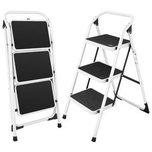 Scala Pieghevole a 3 Gradini, Capacità 150 kg, Gradini Antiscivolo, Design Leggero e Salvaspazio per Uso Domestico e Esterno - Product Image 4