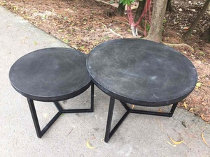 Table à manger ronde à cadre en métal d'usine avec dessus en béton de marbre utilisation de salon de maison disponible e Grcconcretefurniturevietnam.com - Product Image 6