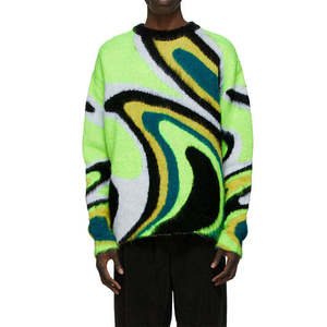 OEM 2026 Custom LOGO OEM & ODM Mohair Jacquard Sweater <b>Men</b> <b>Pullover</b> Long Sleeve Knitted Winter <b>Men</b> Clothes Knit <b>Mens</b> Sweater - Product Image 1