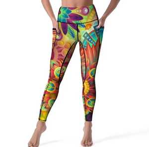 High Waist Full Length Solid Breathable Stretch Knitted Women's <b>Leggings</b> <b>with</b> <b>Pockets</b> Casual Style All Seasons - Product Image 6