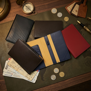 Venta Directa de Fábrica: Porta Pasaportes y Tarjetas de Cuero Genuino para Hombre, Diseño Simple con Cierre de Botón, Modelo HC01 Personalizado de Beena - Product Image 5