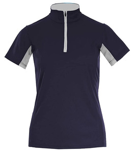 Premium Women's Casual Solid Equestrian <b>Compression</b> Shirt Short Sleeve Anti-Wrinkle Competition Wear Spandex/Polyester Front - Product Image 4