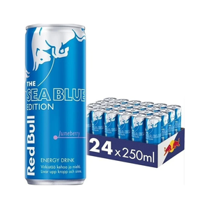 เรดบูล รสชาติจูนเบอร์รี่ รุ่นเดอะซีบลู  กระป๋อง 250 มล. จำนวน 24 กระป๋อง น้ำหนักบรรจุภัณฑ์ 6.8 กก. ต่อกล่อง เพื่อการขนส่งที่มีประสิทธิภาพ - Product Image 1
