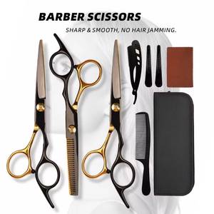 Ensemble de ciseaux de coiffure professionnels en acier inoxydable 440C, pour droitiers, manche long, pointe acérée, pour utilisation en salon de coiffure - Product Image 2