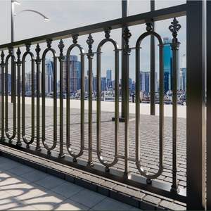 Clôture de sécurité extérieure en fer forgé de qualité supérieure, 6 pieds de haut, avec revêtement en poudre, panneaux décoratifs pour jardin, construction durable - Product Image 4